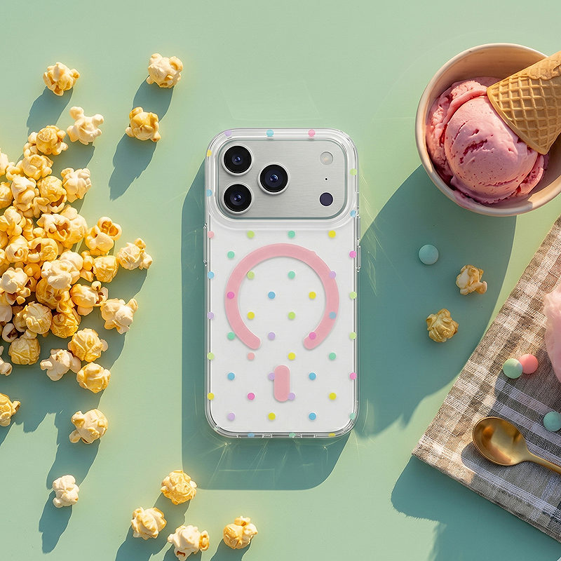 Bubble Dots Mag case for Samsung S26 white