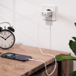 Alternative view of WALL CHARGER T-PHOX SPEEDY USB-C 20W/USB 18W PD QC + CABLE LIGHTNING 1M WHITE