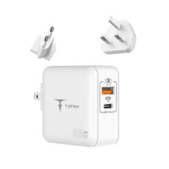 Alternative view of WALL CHARGER T-PHOX MEGA T-PP09 GAN PD 65W USB/USB-C WHITE