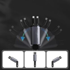 CAR CHARGER T-PHOX FLEXIT 4IN1 86W GREY - Billede 3