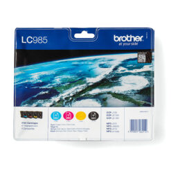 Brother LC985VALBP blækpatron 4 stk Original Sort, Blå, Magenta, Gul