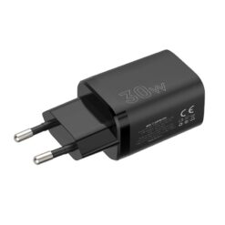 Alternative view of WALL CHARGER MX CARBON 30W PD+QC USB-A+C BLACK