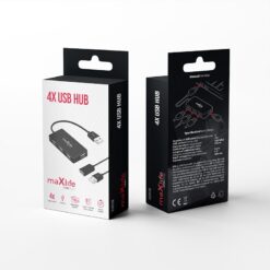 Maxlife Home Office USB 2.0 hub USB - 4x USB 0,15 m black + cable 1,5 m - Billede 4