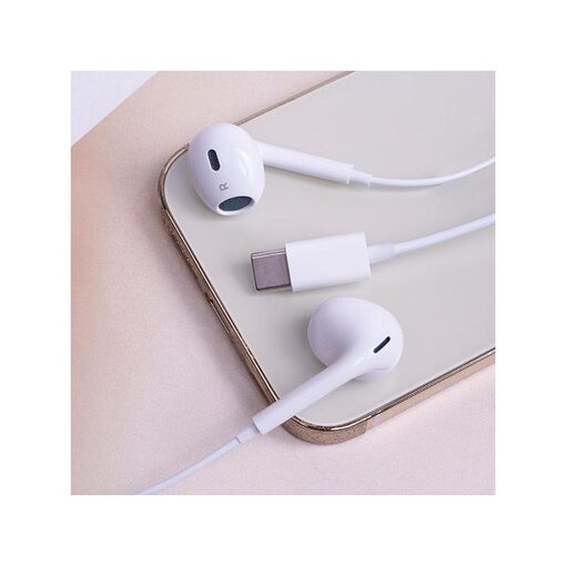 maXlife USB-C Wired Earphones White - Image 5