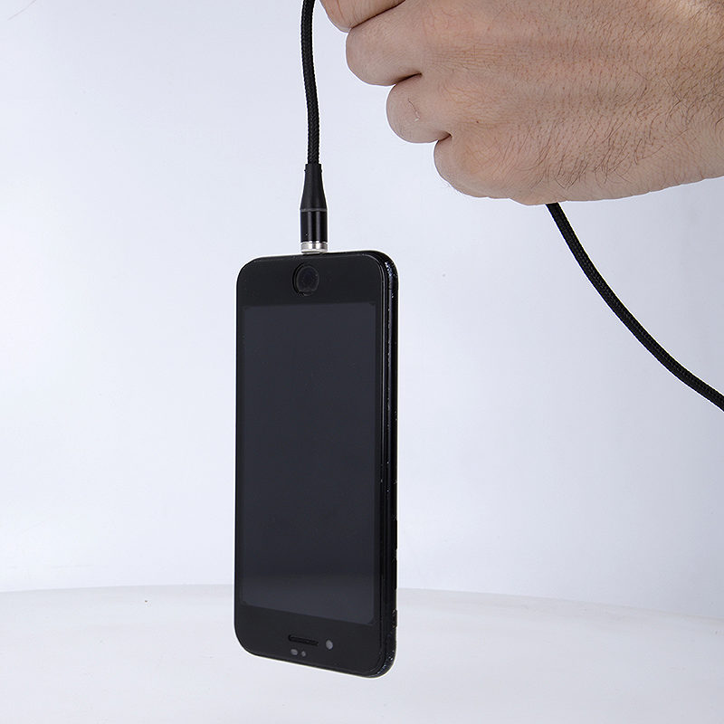 Maxlife MXUC-03 magnetic cable USB - Lightning + USB-C + microUSB 1,0 m 3A black nylon - Billede 5
