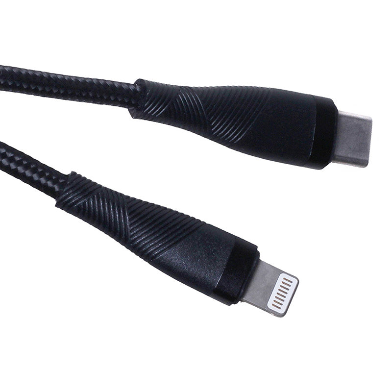 Alternative view of Maxlife MXUC-08 cable USB-C - Lightning 1,0 m 27W black nylon