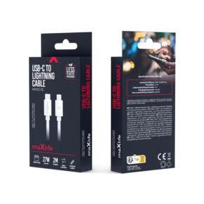 maXlife 2m 27W USB-C-Lightning Kabel