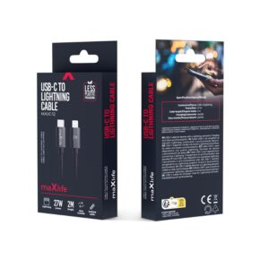 maXlife 2m 27W USB-C-Lightning Kabel