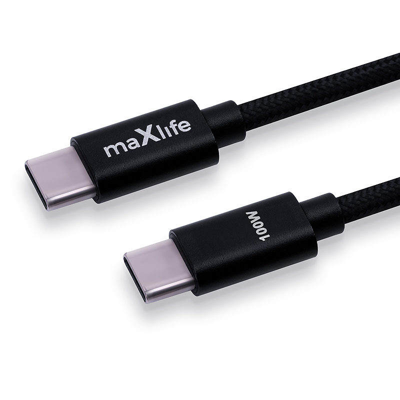 Alternative view of Maxlife MXUC-12 cable USB-C - USB-C 2,0 m 100W black