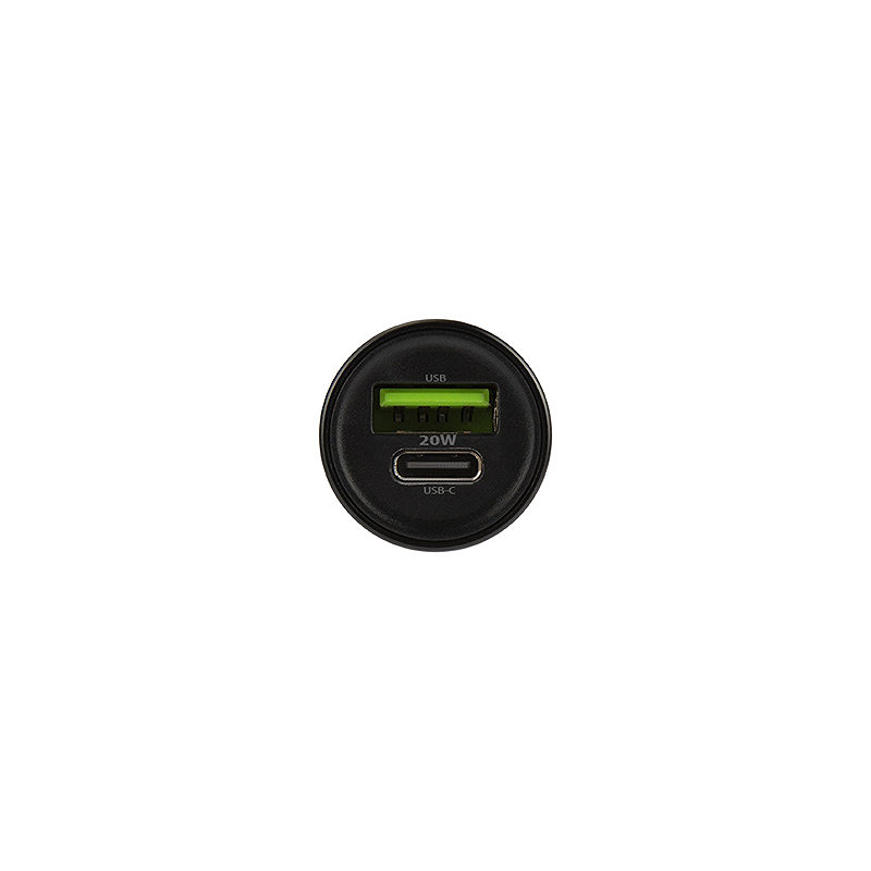 Maxlife MXCC-04 PD QC car charger 1x USB-C 1x USB 20W black + USB-C - Lightning cable 27W - Billede 5