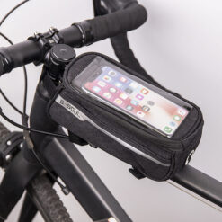 Alternative view of Waterproof bike frame bag with phone holder black