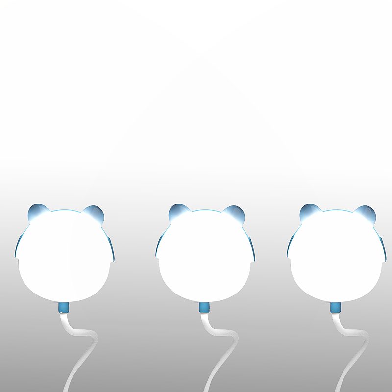 LED Teddy bear desk Lamp 3W, 3000/4500/6000K, adjustable, 1200mAh, blue, LTC - Billede 2