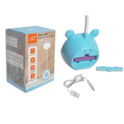 LED Teddy bear desk Lamp 3W, 3000/4500/6000K, adjustable, 1200mAh, blue, LTC - Billede 4