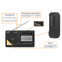 Alternative view of LTC portable radio WILGA, black