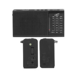 Alternative view of LTC portable radio REGA, USB, TF, AUX, mini LED flashlight, black