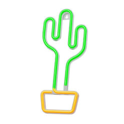 Alternative view of Neon LED Light CACTUS orange green Bat + USB FLNE02 Forever Light
