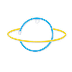 Alternative view of Neon LED Light SATURN yellow blue Bat + USB FLNE11 Forever Light