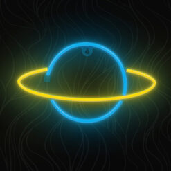Neon LED Light SATURN yellow blue Bat + USB FLNE11 Forever Light - Billede 4