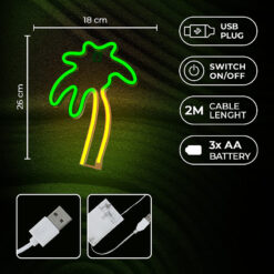 Neon LED Light PALM green orange NNE04 Neolia - Billede 5