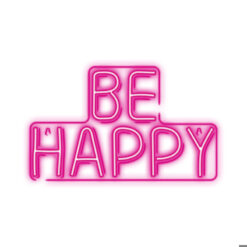 Neon PLEXI LED BE HAPPY pink NNE10 Neolia