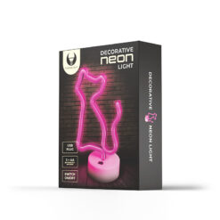 Alternative view of Neon LED on a stand CAT pink FSNE02 Forever Light