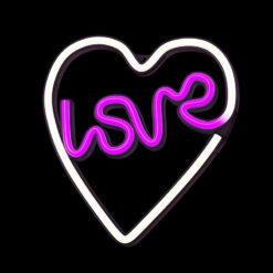 Neon LED Light LOVE HEART purple white NNE02 Neolia - Billede 3