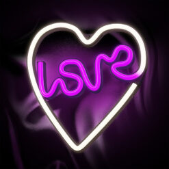 Neon LED Light LOVE HEART purple white NNE02 Neolia - Billede 4