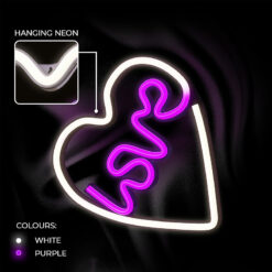 Neon LED Light LOVE HEART purple white NNE02 Neolia - Billede 5