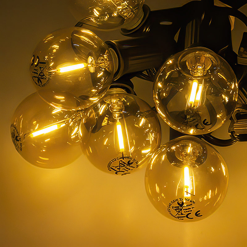 Forever Light LED Solar Garland SUNARI FLS-125 5,5m + 10 bulbs gold G40 IP44 - Billede 4