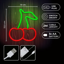 Neon LED Light CHERRY green red NNE23 Neolia - Billede 5