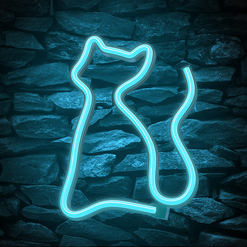 Neon LED Light CAT turquoise NNE24 Neolia - Billede 4