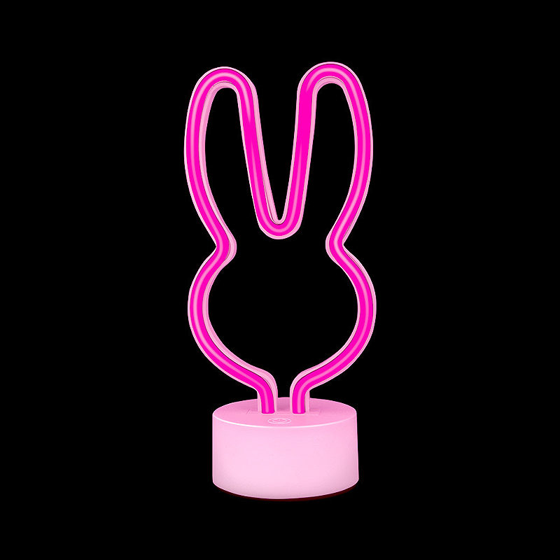 Neon LED on stand RABBIT pink USB-C FSC-10 Forever Light - Billede 2