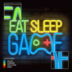 Forever Light Neon PLEXI LED EAT SLEEP GAME multicolor FPNE33 - Billede 3