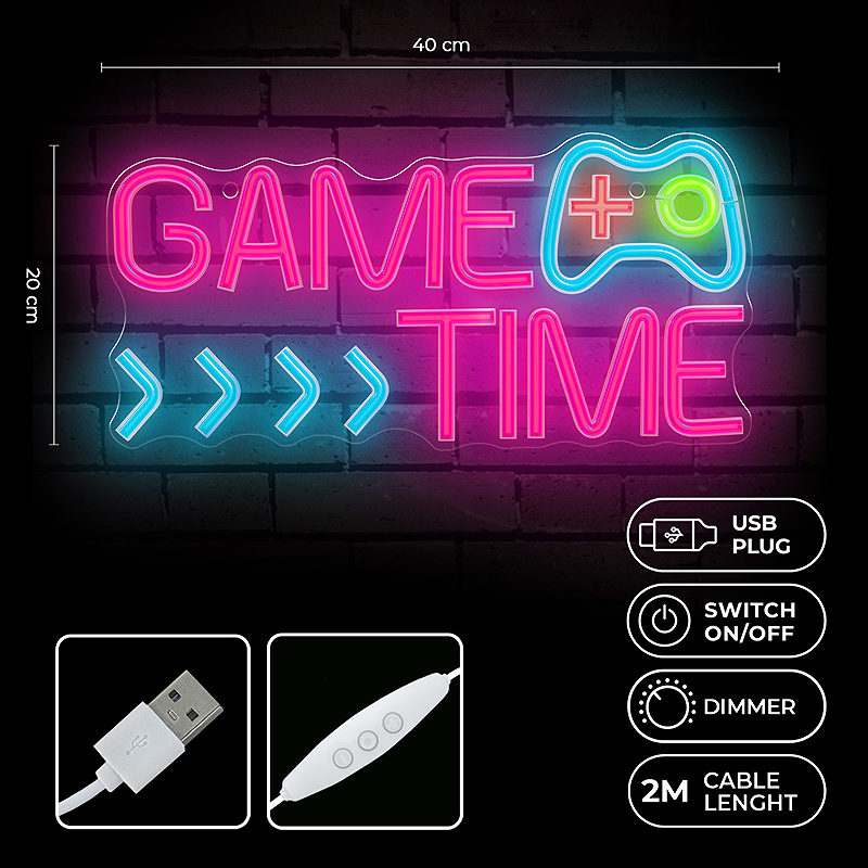 Forever Light Neon PLEXI LED GAME TIME multicolor FPNE34 - Billede 2