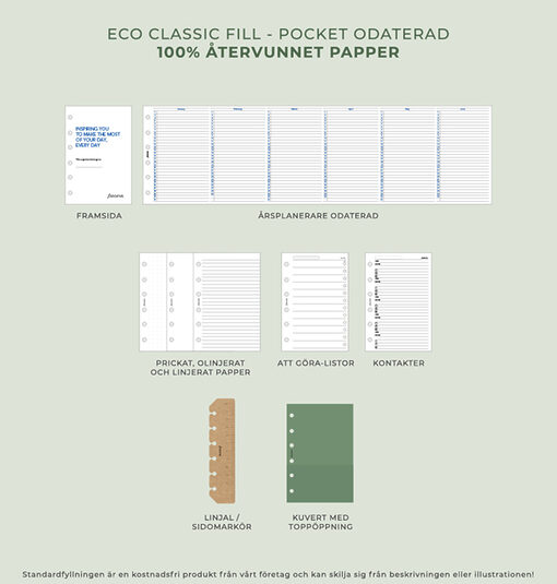 Filofax Eco Essential Systemkalender Pocket Askegrå