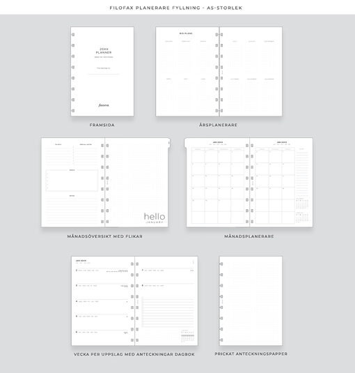 Filofax Planner 2024 Botanical A5 Mint