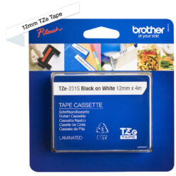 Brother TZE231S etiketbånd Sort på hvid TZe - Billede 3