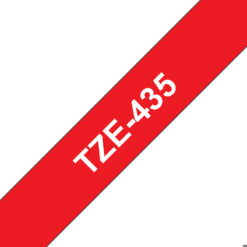 Brother TZE-435 etiketbånd Hvid på rød