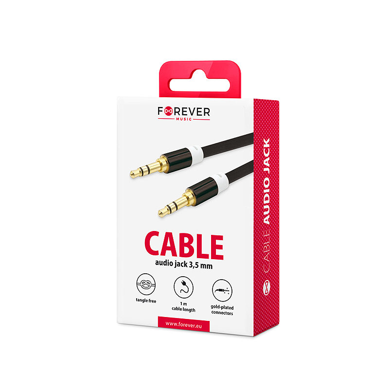 Alternative view of Forever audio cable jack 3,5mm - jack 3,5mm 1,0 m black