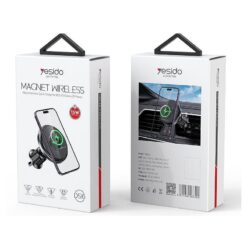 Alternative view of YESIDO MAGNETIC CAR HOLDER C190 FOR VENT , MAGSAFE 15W, BLACK