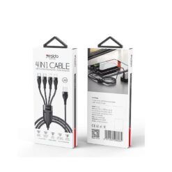 Alternative view of YESIDO CABLE CA111 USB-4IN1 (2xTYPE-C+2xLIGHTNING) 1,2M 4A, BLACK