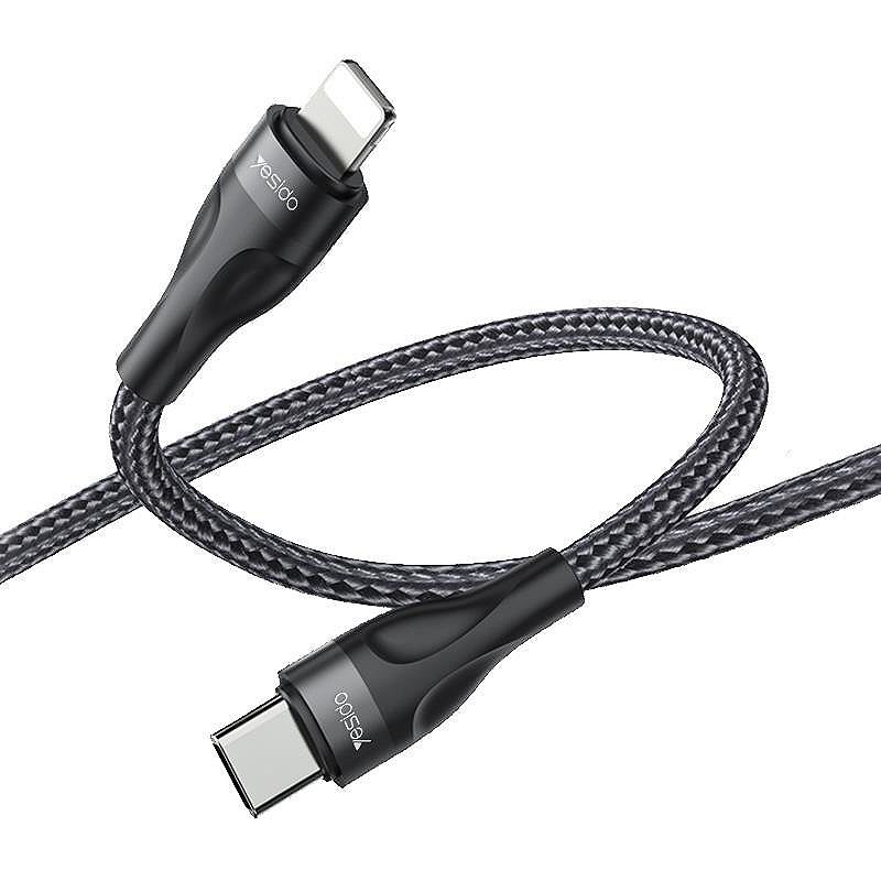 YESIDO CABLE CA82 12W TYPE-C/LIGHTNING  30CM 2,4A BLACK