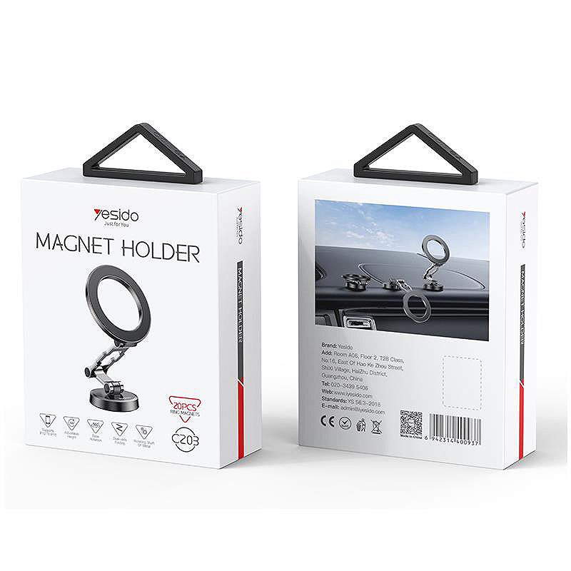 YESIDO MAGNETIC CAR HOLDER C203 MAGSAFE BLACK - Billede 2