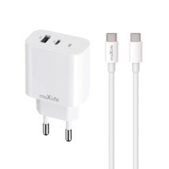 Alternative view of maXlife bundle 20W PD USB+USB-C lader