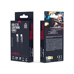 maXlife 2m 27W USB-C-Lightning Kabel
